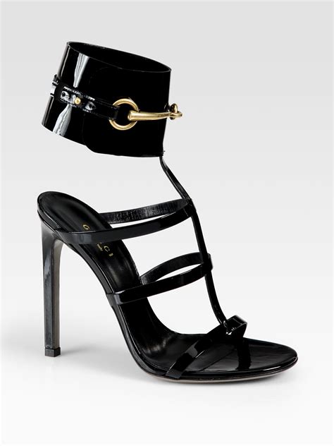 gucci patent leather mid-heel sandal|Gucci patent leather shoes men's.